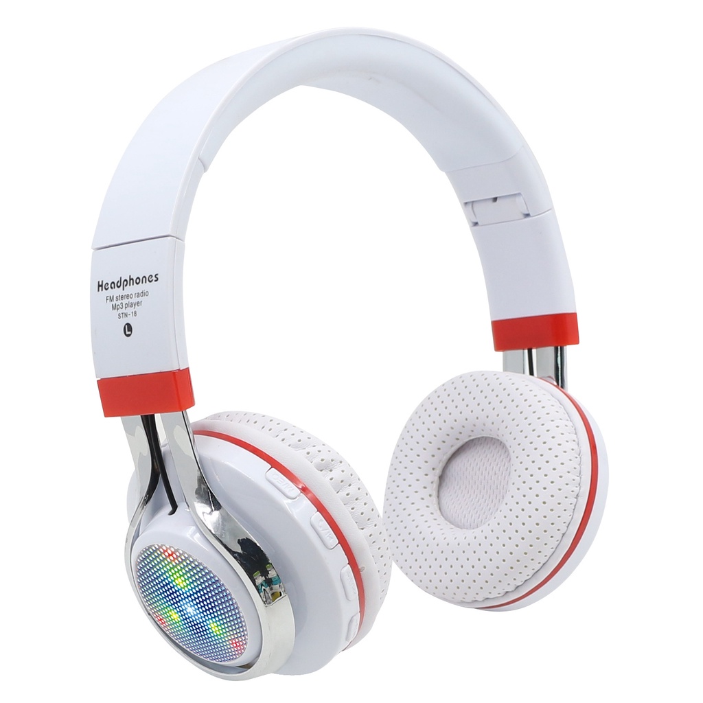 Tai Nghe/Headphone Bluetooth 5.0 STN-18 Tích Hợp Đèn LED Phát Sáng Chất Lượng Âm Thanh Nổi Có Thể Gấp Gọn
