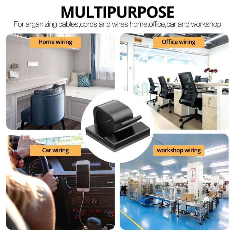 Giá đỡ Hdoorlink cố định dây cáp sạc USB đa năng cho chuột/ bàn phím/ xe hơi