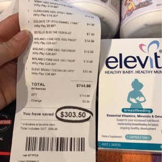 Elevit Sau Sinh Breastfeeding Của Úc (60 Viên)- đủ bill Chemist