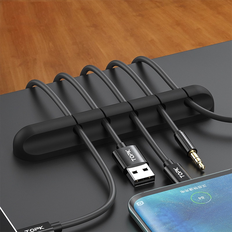Dụng Cụ Kẹp Giữ Cáp USB Bằng Silicon Dùng Gắn Bàn