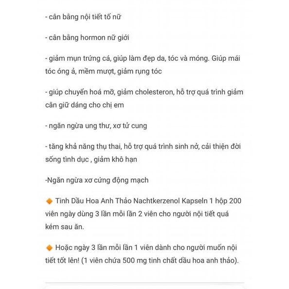 Tinh Dầu Hoa Anh Thảo Đức - Sanct Bernhard Nachtkerzenol, Lọ 200 viên