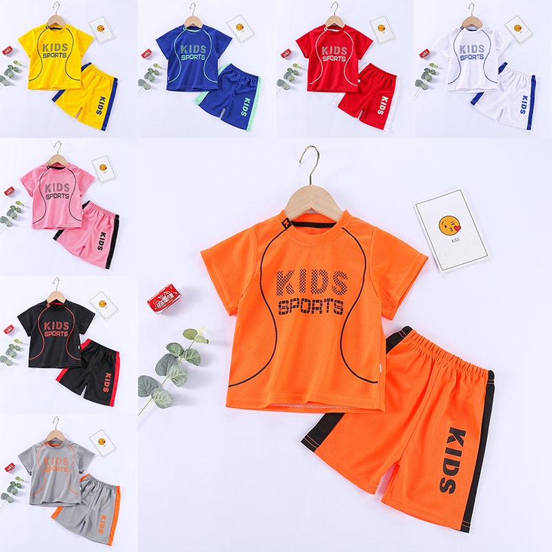 Bộ Đồ Thể Thao Áo Thun Tay Ngắn Phối Quần Short Nhanh Khô Thời Trang Mùa Hè Cho Bé