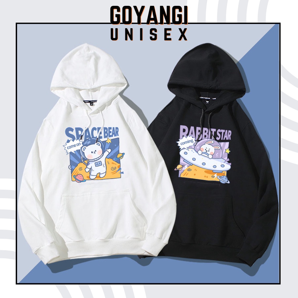 Áo Hoodie GYG Unisex Space Bear Form Rộng Oversize Phong Cách Hàn Quốc