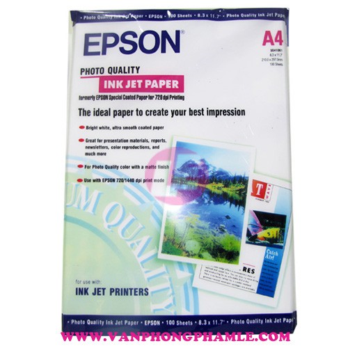 Giấy thuốc 2 mặt Epson A4 S041061 (mỏng) (100 tờ)