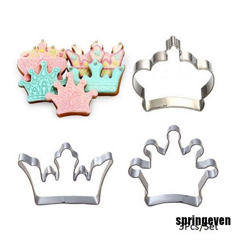 Bộ 3 Khuôn Cắt Bánh Quy Hình Vương Miện King Queen