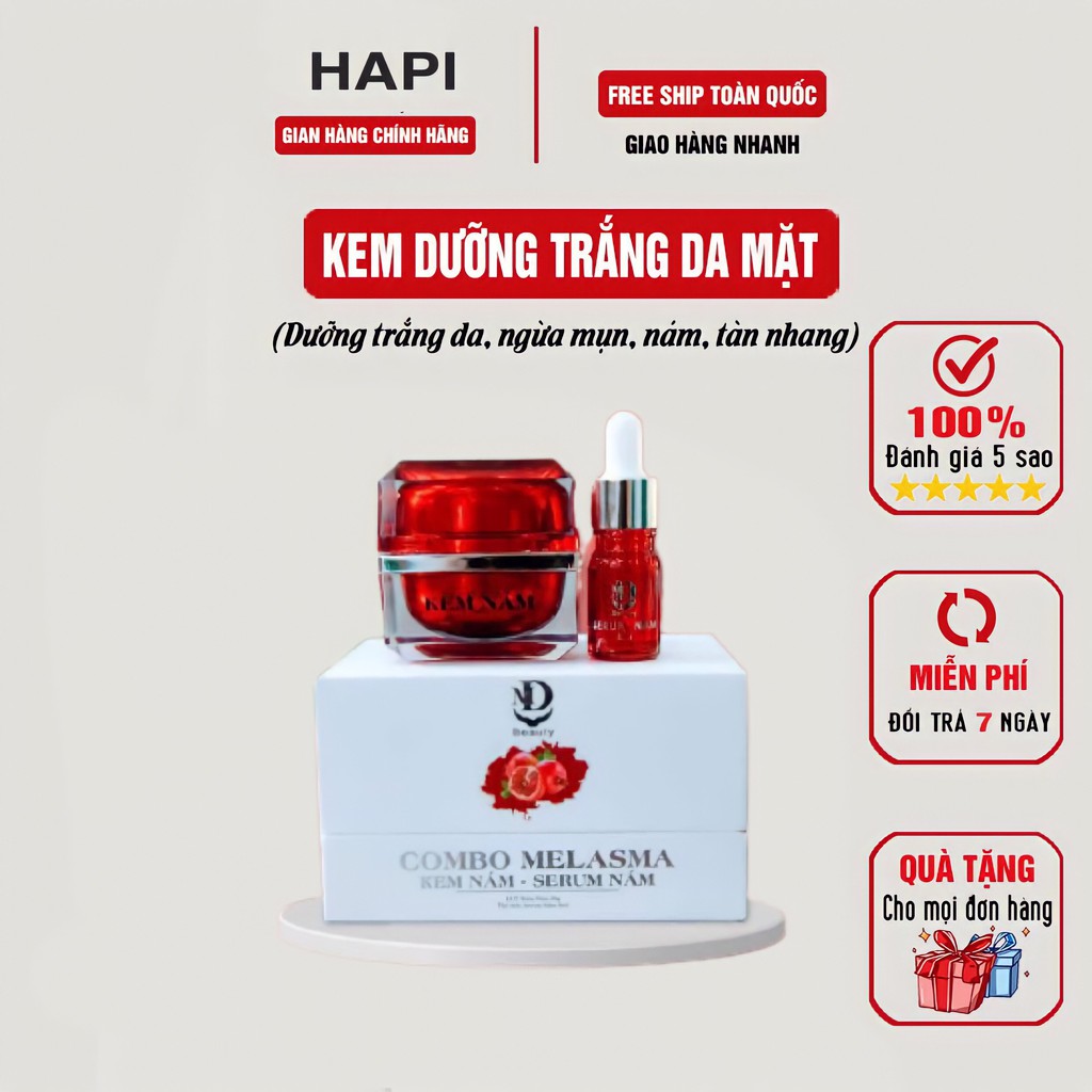 Kem Face Nám Lựu Đỏ MD, Trắng Da, Loại Bỏ Mụn Nám Tàn Nhang, Da Căng Bóng Trắng Sáng | BigBuy360 - bigbuy360.vn