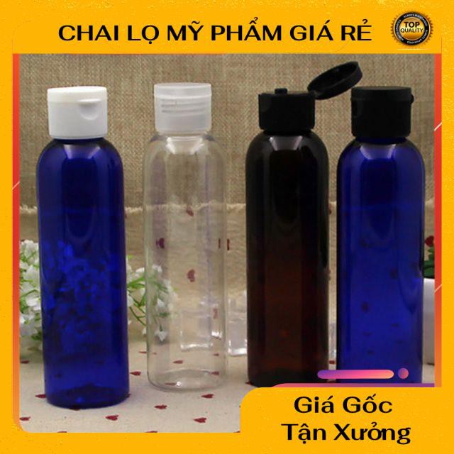 Chai Chiết Mĩ Phẩm ❤ RẺ VÔ ĐỊCH ❤ Chai nhựa pet xanh dương nắp bật 100ml chiết mỹ phẩm , phụ kiện du lịch