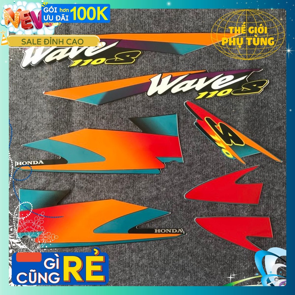 Tem trang trí xe WAVE THÁI S110 ( dùng cho các đời wave nhỏ )