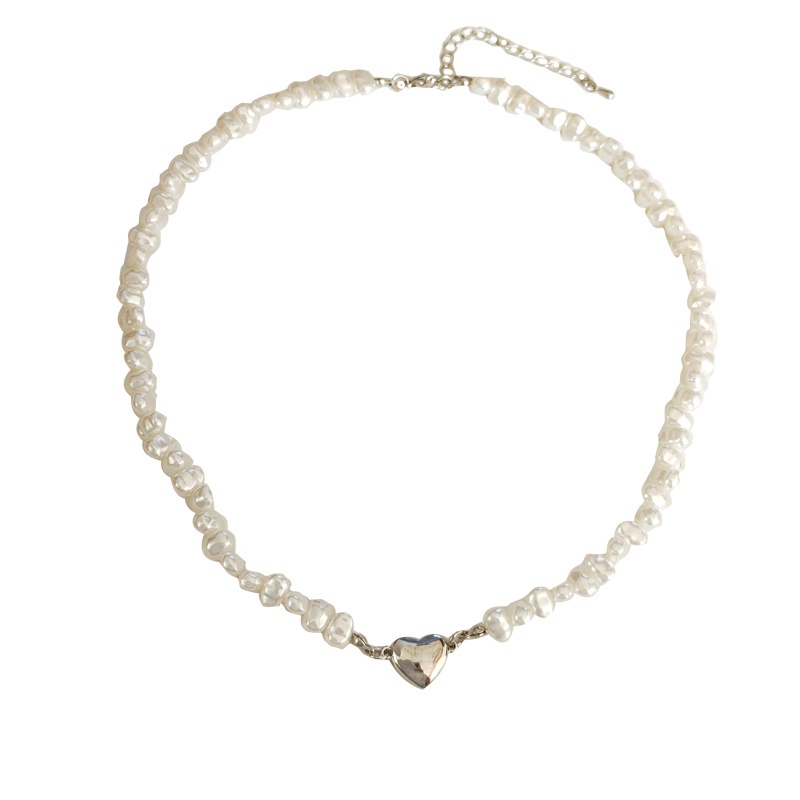 IF ME Vòng Cổ Choker Mặt Trái Tim Từ Tính Đính Ngọc Trai Giả Thời Trang Cho Nữ