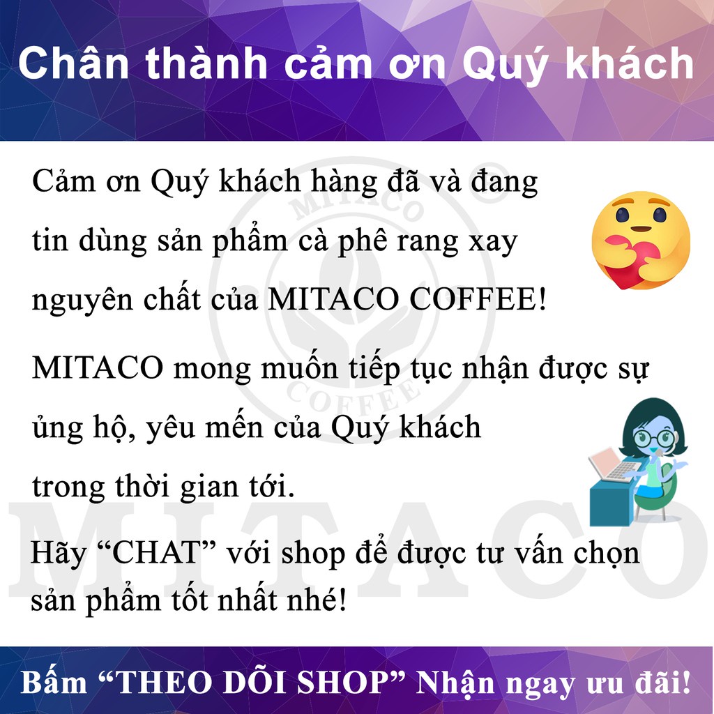 Cà phê pha phin nguyên chất Phin Nhẹ MITACO COFFEE (Gói 500g)