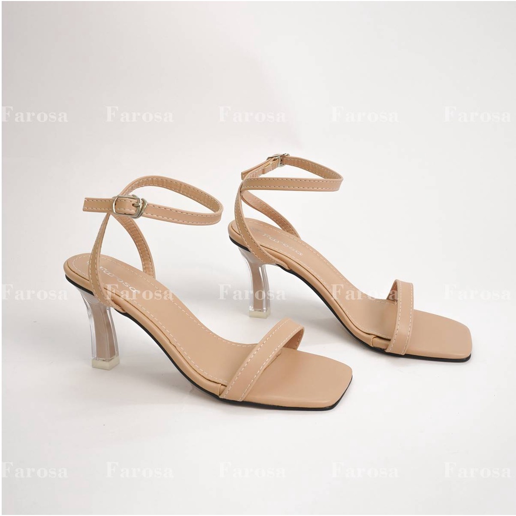 Giày nữ Sandal cao gót 7p FAROSA - T21 giày sandal nữ quai mảnh gót lõi sơn siêu đẹp