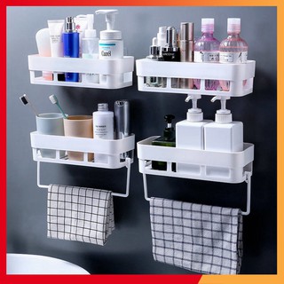Kệ Nhựa Dán Tường Treo Nhà Tắm, Nhà Bếp Siêu Chắc - Giá Treo Tường Để Đồ Dùng