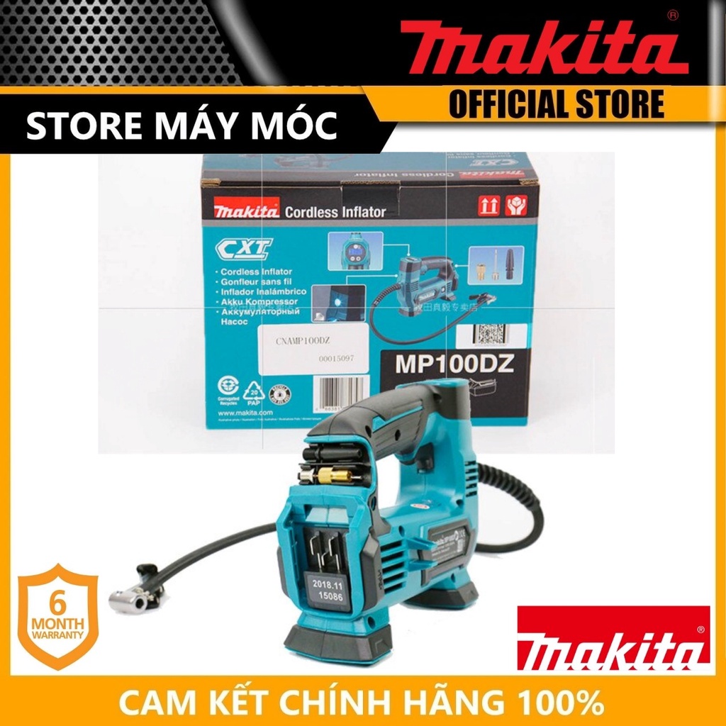 MÁY BƠM LỐP DÙNG PIN 12V (830KPA) MAKITA MP100DZ- HÀNG CHÍNH HÃNG