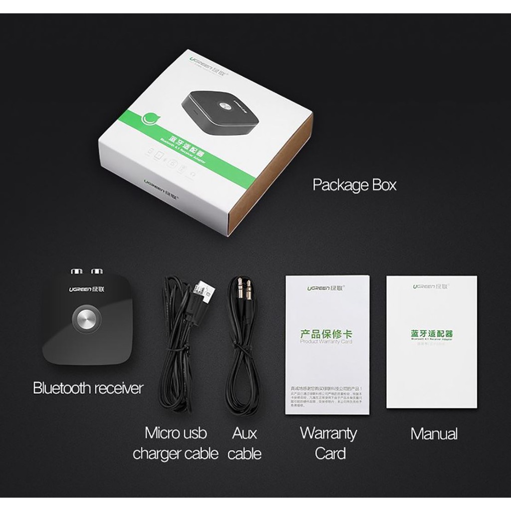 Bộ thu âm thanh Bluetooth Ugreen CM123 Kết nối không dây| aptX Bảo Hành 18 Tháng 1 Đổi 1 30445