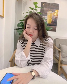 Set áo gile kẻ + áo smi (ảnh thật)