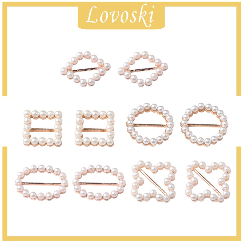 [Lovoski] Bộ 10 Dây Ruy Băng Đính Ngọc Trai Trang Trí Lễ Cưới