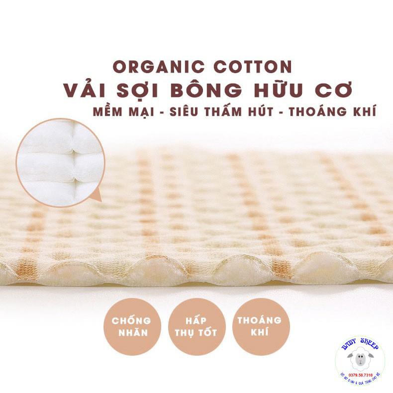 Tấm lót chống thấm cho bé, miếng lót sơ sinh dày dặn chất cotton hữu cơ tự nhiên dùng cho trẻ em người già