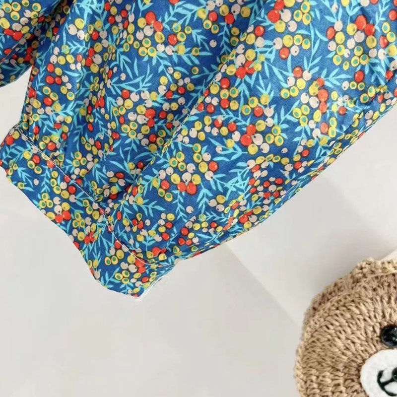 Bộ Đồ Hai Mảnh Áo Tay Ngắn Và Quần Ngắn In Hình Hoa Phong Cách Hàn Nhật Thời Trang Mùa Hè Hàng Mới Dành Cho Bé Gái
