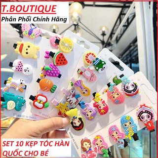 Set 10 kẹp tóc xinh xắn dễ thương phong cách Hàn Quốc cho bé yêu