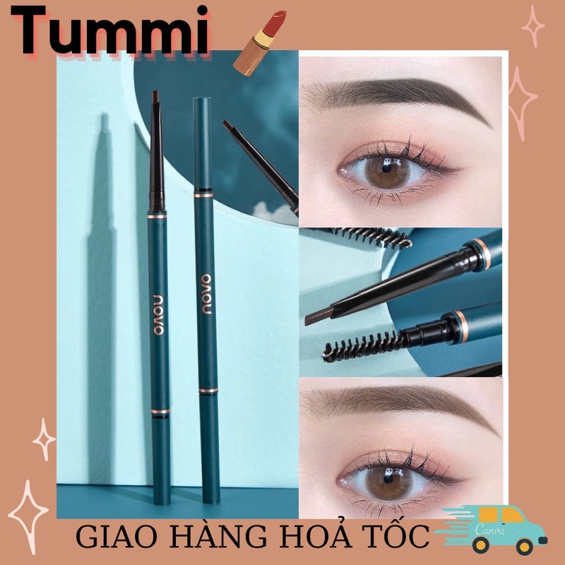 Chì kẻ mày Novo hai đầu chống nước, lâu trôi - tích hợp đầu chuốt tiện lợi (Hoả tốc)