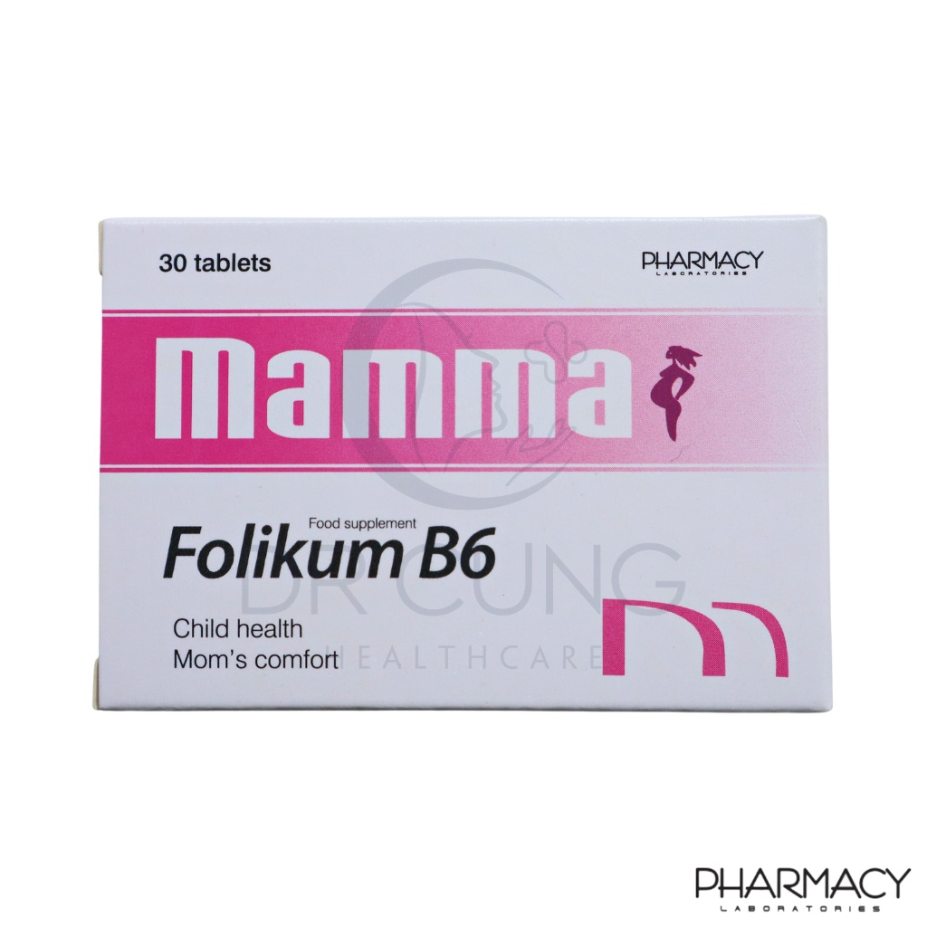 Bác Sĩ Cung Folikum B6 - Bổ Sung Vitamin B6, Acid Folic, Tăng Cường Sức Khỏe, Phòng Thiếu Máu (Hộp 30 viên)