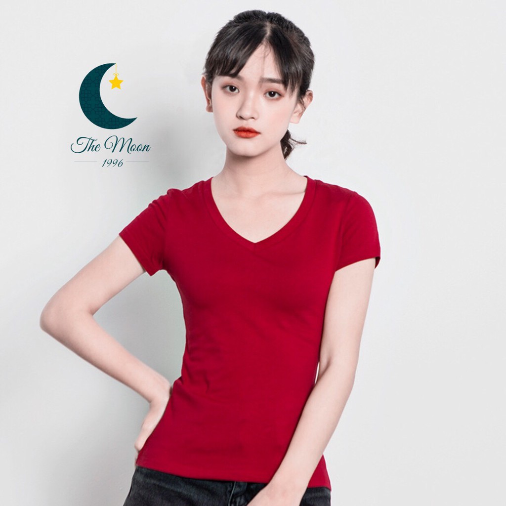 Áo Thun Nữ Cộc Tay Cổ Tim Phù Hợp Với Mọi Lứa Tuổi | BigBuy360 - bigbuy360.vn