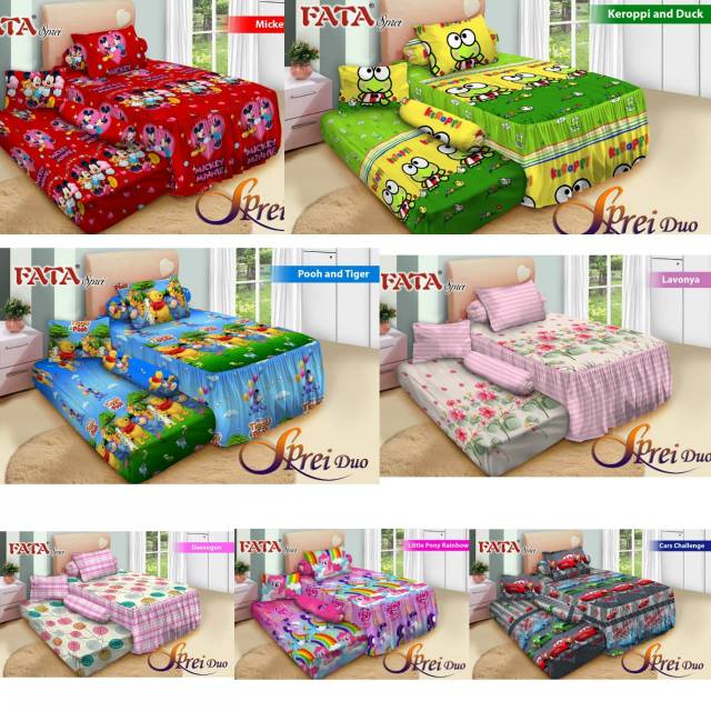 Bộ Chăn Ga Và Vỏ Gối 120x200 Họa Tiết Mickey / Lol / Doraemon / Red Paris / Spiderman / Spongebob / Cầu Vồng / Cầu Vồng / Bọt Biển / Bọt Biển