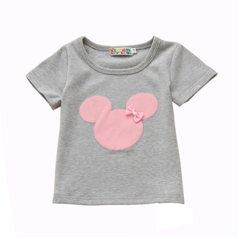 Áo thun tay ngắn in hình dễ thương cho bé gái