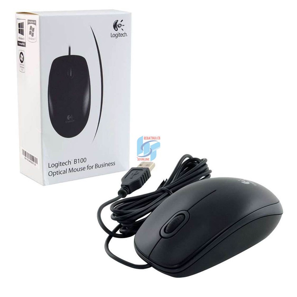 Chuột máy tính Logitech B100 Đen