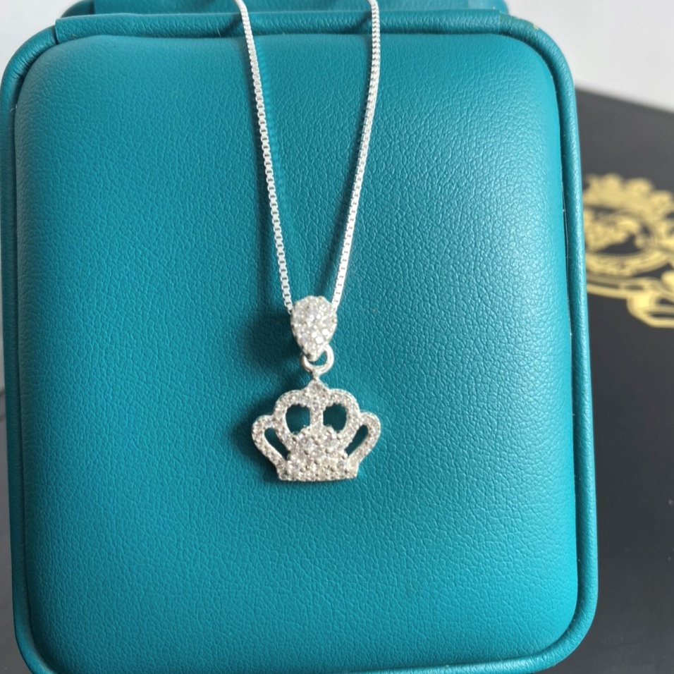 Dây chuyền bạc nữ mặt vương miện nữ hoàng đính đá sang trọng - Trang sức bạc Evasilver