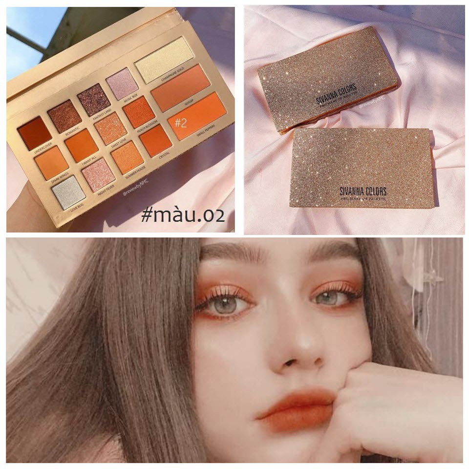 (An Toàn) Bảng Phấn Mắt - Má Hồng 15 Ô Sivanna Pro Makeup Palette HF2009