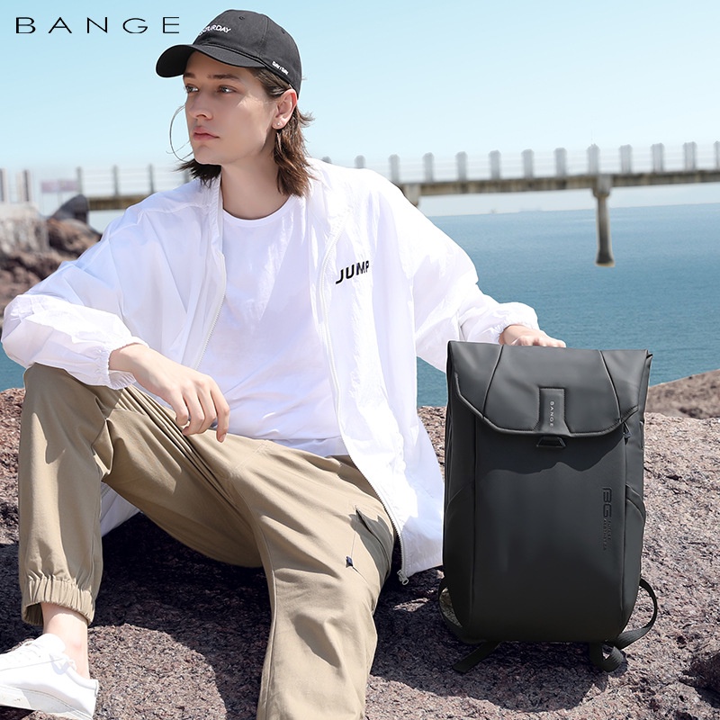 BANGE Ba Lô Đựng Laptop Sức Chứa Lớn Phong Cách Nhật Hàn Thời Trang Cho Nam