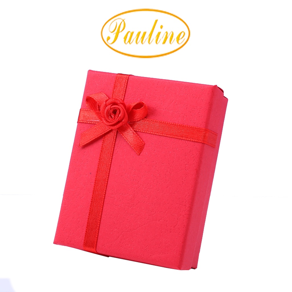 Hộp giấy đựng trang sức 7x9x2.8 H793N đính nơ 5 màu - Pauline's Store