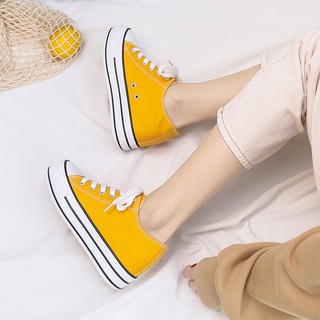 Giày thể thao nữ CV classic vàng cổ thấp