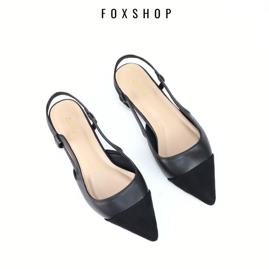 Giày sandal nữ bít mũi hở hậu phối màu 1212