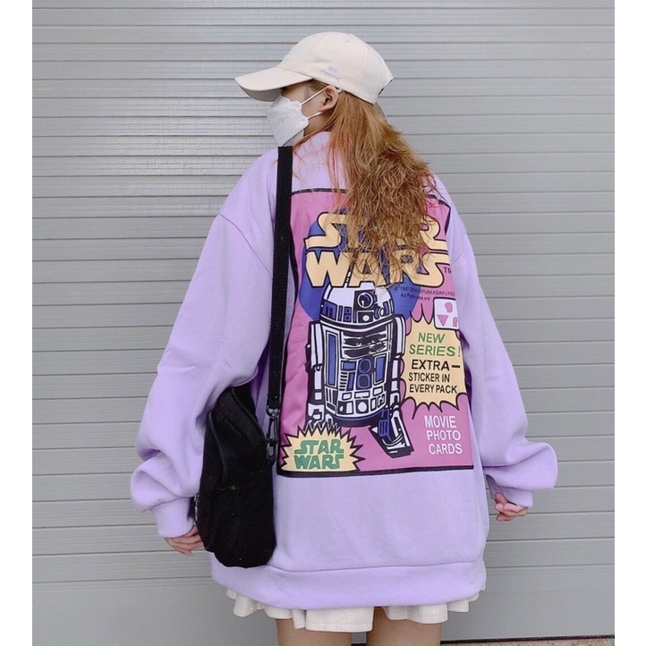 [Ảnh thật] Áo nỉ sweater cổ tròn nỉ ngoại Starwars dày dặn (annstore)