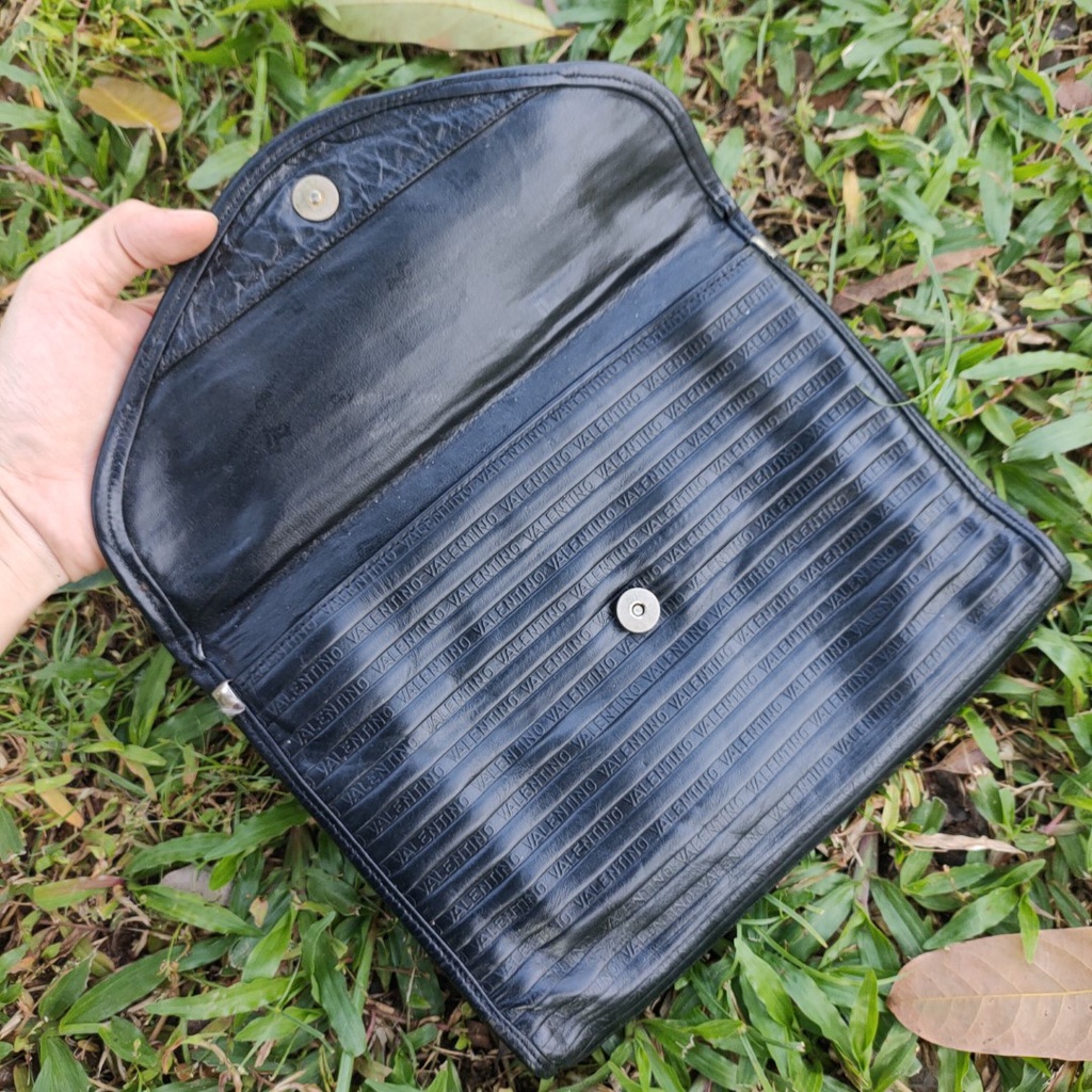 Ví bóp clutch cầm tay Da thật hiệu Mario Valentino Italy second-hand Đồ Si Bon- VD040