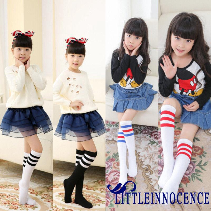 ❤XZQ-Hot Toddler baby boy girl cute striped cotton knee length high school sports socks