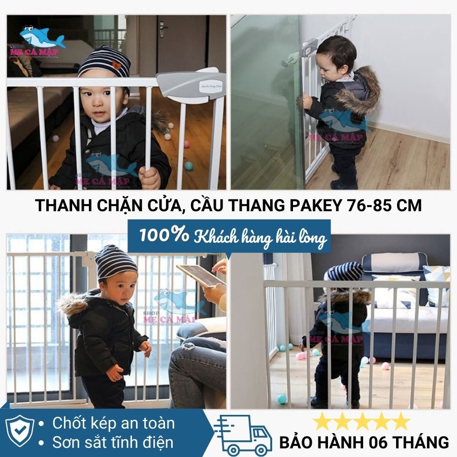Thanh Chắn Cửa, Chắn Cầu Thang Pakey Không Khoan Đục cao 79cm Bảo Vệ An Toàn Cho Bé
