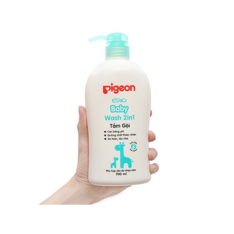 Sữa Tắm Gội Toàn Thân Cho Bé Pigeon Baby Wash 2in1 700ml /200ml