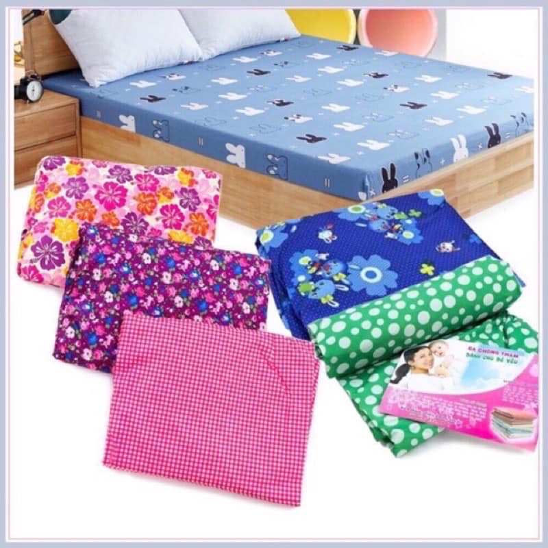 GA CHỐNG THẤM COTON THUN NANO KHÁNG KHUẨN 2 mặt Ga chun Drap giường cotton chống thấm