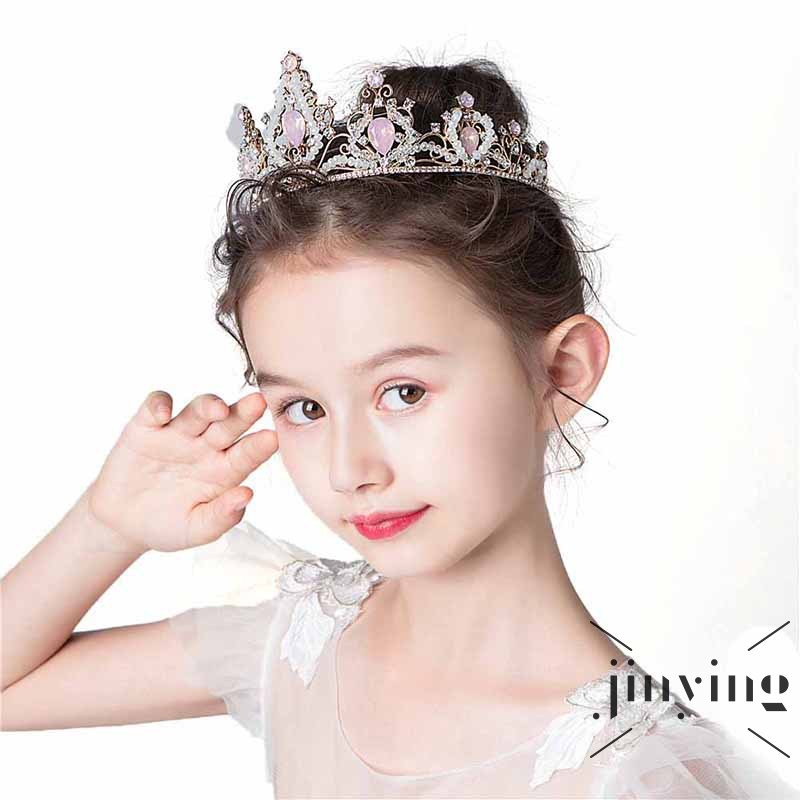 GETNOIVAS Băng đô vương miện đính đá thời trang cho bé gái