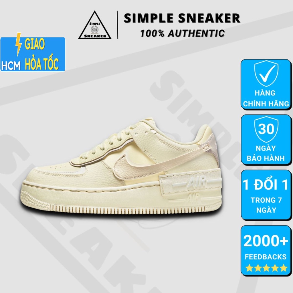 Giày Nike Air Force 1 Shadow Auth💙Hàng Chính Hãng💙Nike AF1 Shadow Coconut Cream Nữ Thể Thao 2021- Simple Sneaker