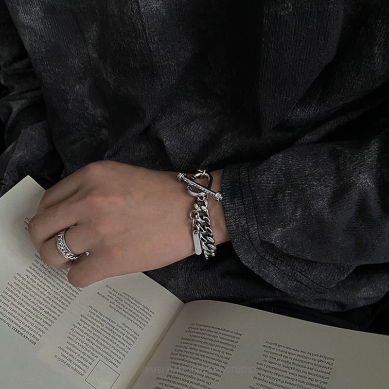 Vòng Đeo Tay Dây Xích Bằng Thép Titan Phong Cách hip hop Thời Trang Cho Nam Và Nữ