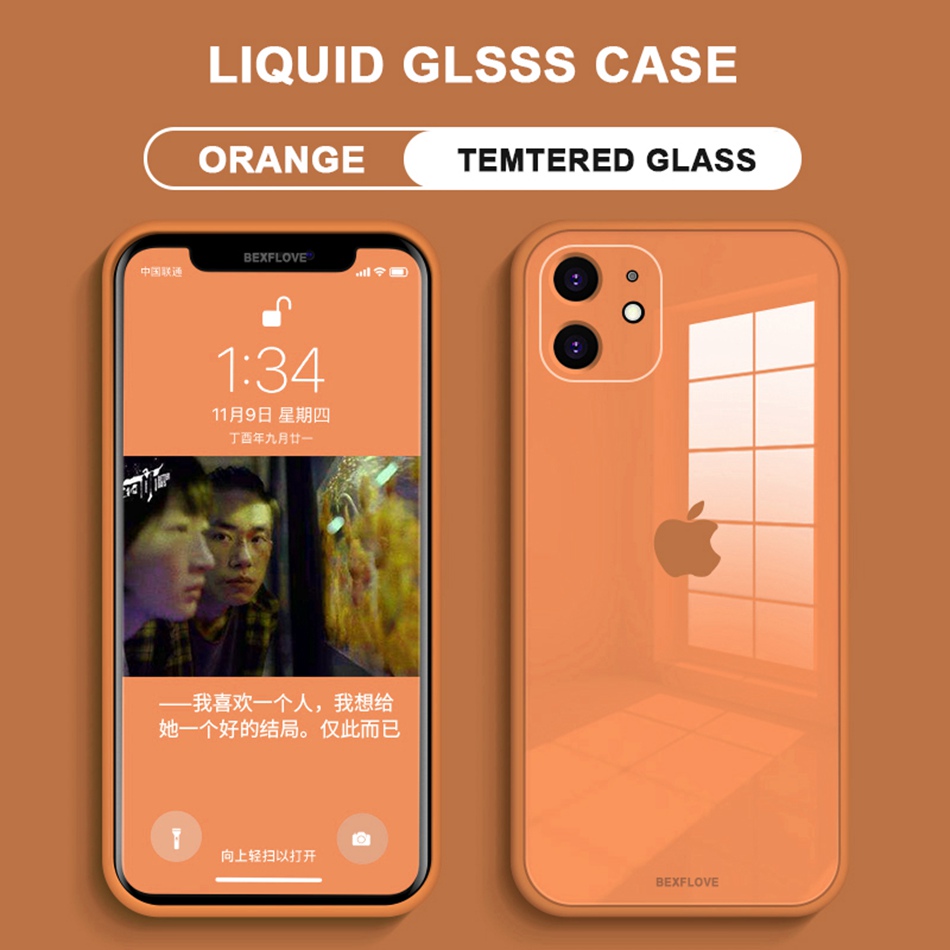 Ốp lưng cứng mặt kính cường lực bảo vệ camera cho IPhone 11 pro X XR XS MAX 6Plus 7plus 8plus 6 7 8 Plus