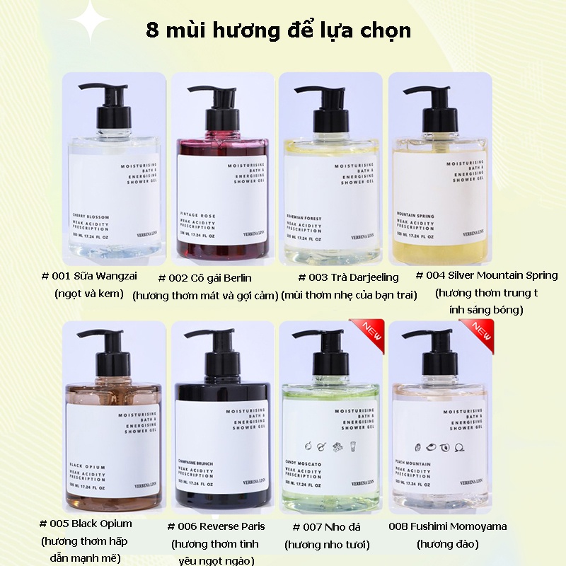 Gel Tắm Verbena Linn Khử Mùi Cơ Thể Dung Tích 500ml
