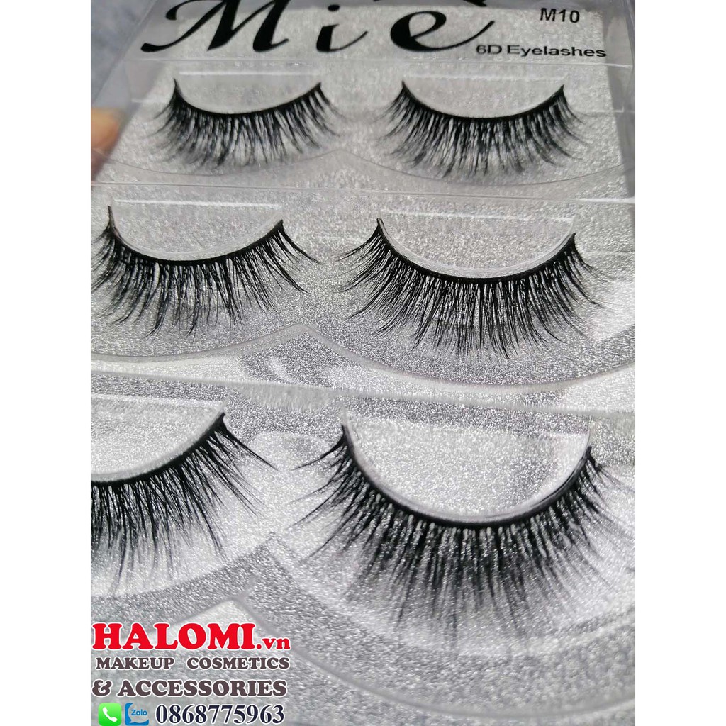 Mi giả tự nhiên Mie 6D 10 5 cặp cao cấp chính hãng HALOMI chuyên dùng cho makeup