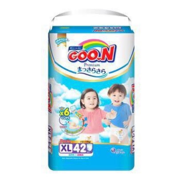 (Cắt tem/ko quà) Bỉm dán/ quần Goon Premium size Nb70/S64/M60/M56/L50/L46/XL46/XL42/XXL36