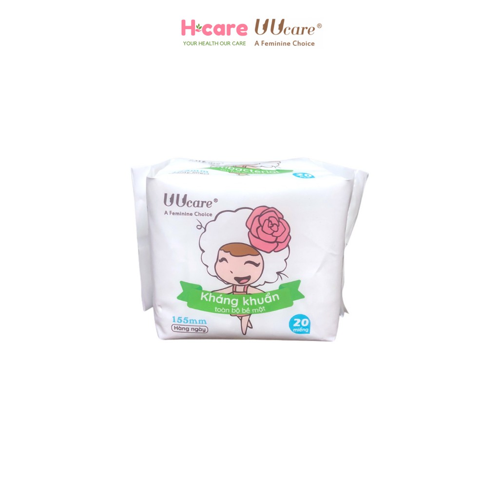 Băng vệ sinh Kháng Khuẩn UUcare YoungGirl 15.5cm hàng ngày 20 miếng/gói