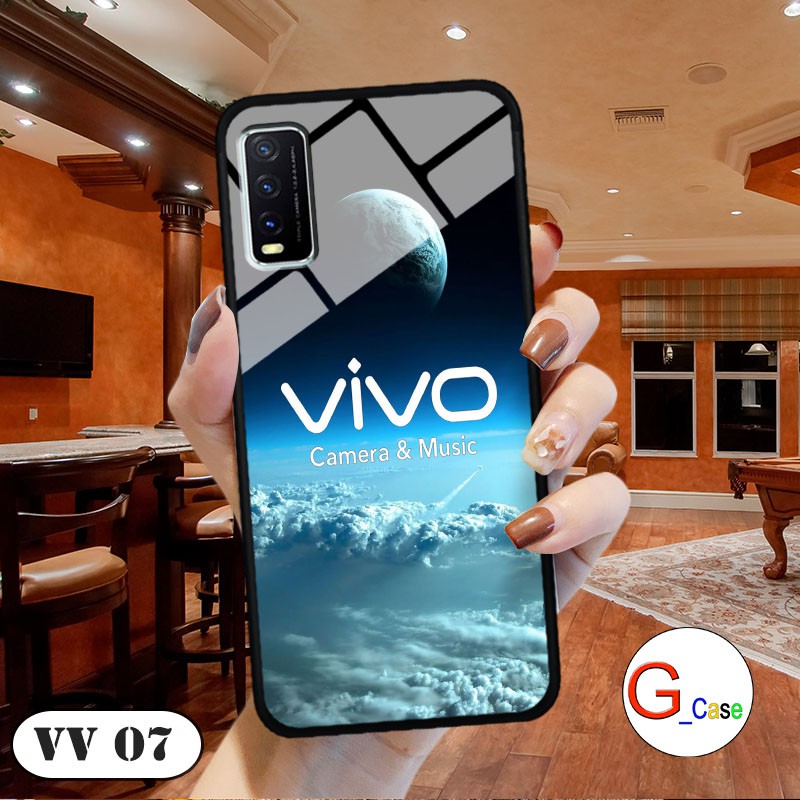 Ốp lưng Vivo Y20/ Y20s - lưng kính in logo hãng điện thoại